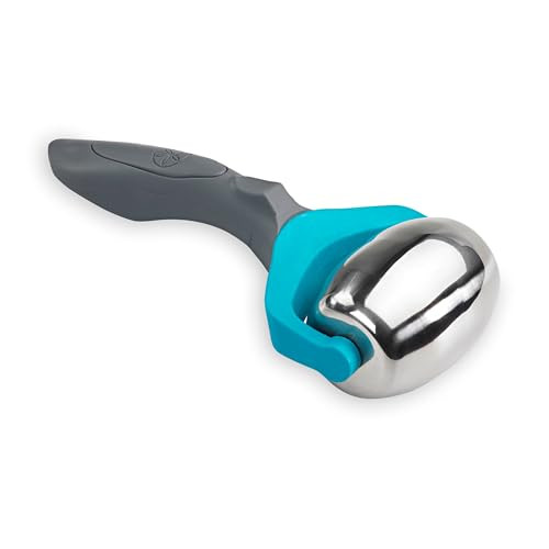 GAIAM RESTORE COLD THERAPY MASSAGE ROLLER EASY-GLIDE GRAY/BLUE/SILVER New