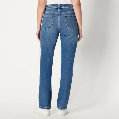 AMAZON ESSENTIALS WOMEN HIGH-RISE STRAIGHT LEG JEAN MEDIUM BLUE VINTAGE SIZE 18 New