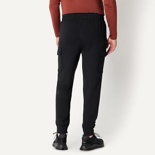 AMAZON ESSENTIALS MEN'S ACTIVE SWEAT RELAXED-FIT CARGO JOGGER - MEN M - BLACK