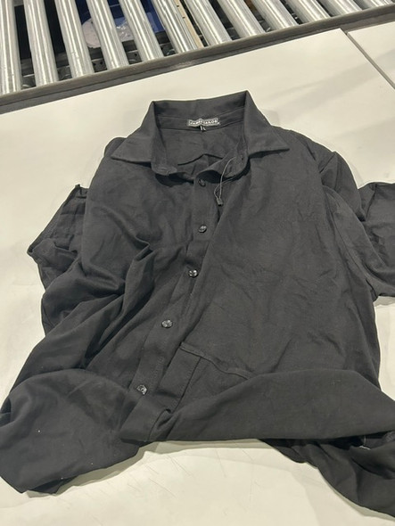 JAMES TAYLOR LARGE BLACK BUTTON UP COLLAR SHIRT - SIZE: MEN L - BLACK