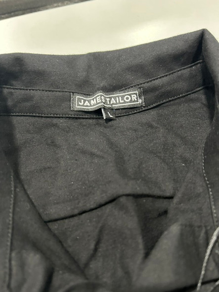 JAMES TAYLOR LARGE BLACK BUTTON UP COLLAR SHIRT - SIZE: MEN L - BLACK