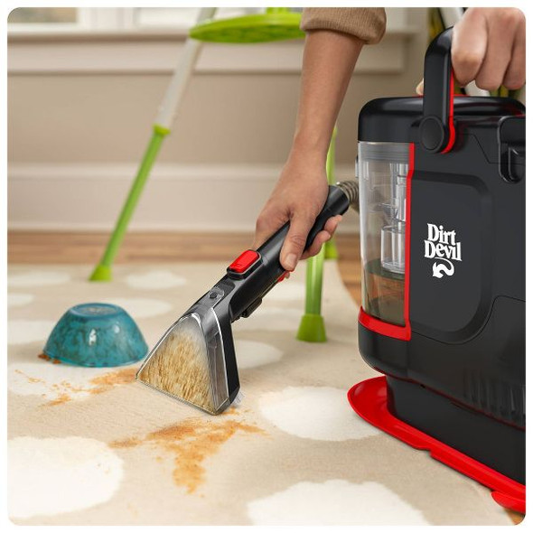 DIRT DEVIL COMPACT SPOT CLEANER PORTABLE CARPET & UPHOLSTERY CLEANER - RED/BLACK