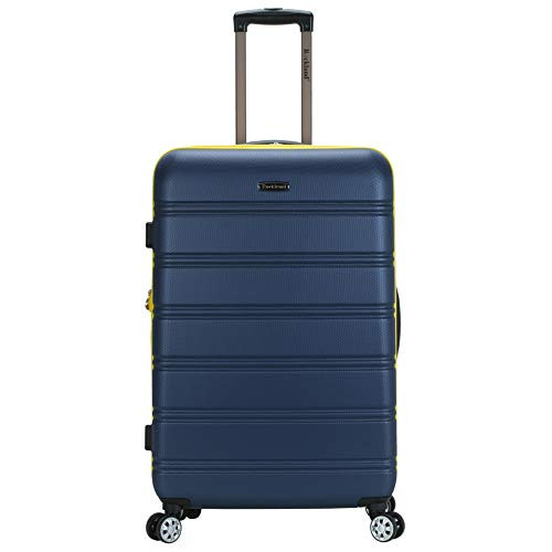 ROCKLAND MELBOURNE HARDSIDE EXPANDABLE WHEELS CHECKED LARGE 28" - NAVY