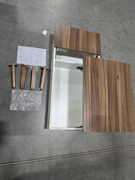 BIDISO LIFT TOP COFFEE TABLE WITH HIDDEN STORAGE COMPARTMENTS - WALNUT