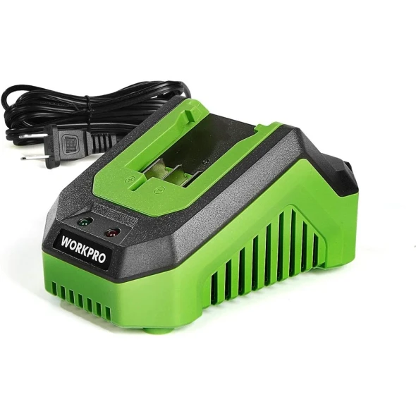WORKPRO 20V LITHIUM SINGLE BAY BATTERY CHARGER WORKPRO 20V 4.0AH&2.0AH - GREEN