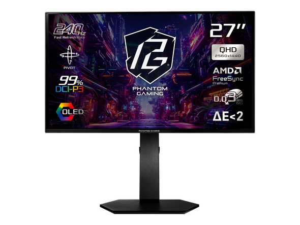 ASRock Phantom Gaming  27 inch QHD 2K 1440P 240Hz AMD FreeSync Premium 0.03ms