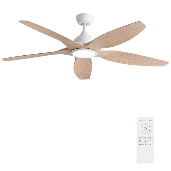 Newday Solid Wood 60 Inch Ceiling Fan with LED Light & Remote Control