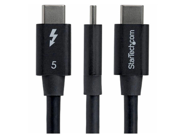 StarTech 2.6ft Right Angle Thunderbolt 5 Cable, 80Gbps/120Gbps Boost, 240W PD,