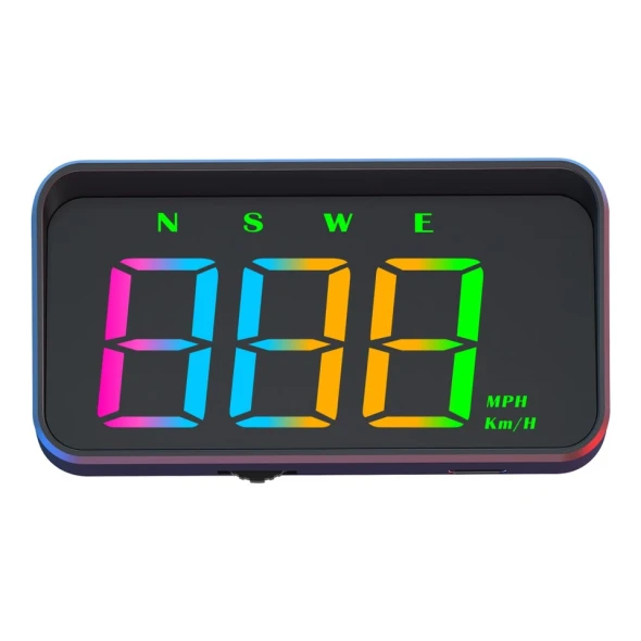 GENERIC HUD COLOR DIGITAL AUTO GPS SPEEDOMETER HEAD UP DISPLAY - BLACK