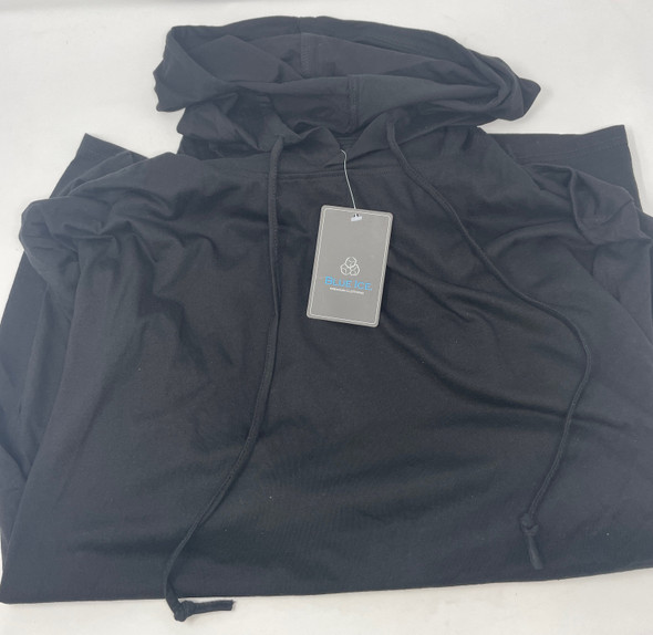 BLUE ICE STRETCHABLE COMFY HOODIE 60% PLOYESTER,40% COTTON,SIZE: MEN 3XL - BLACK New