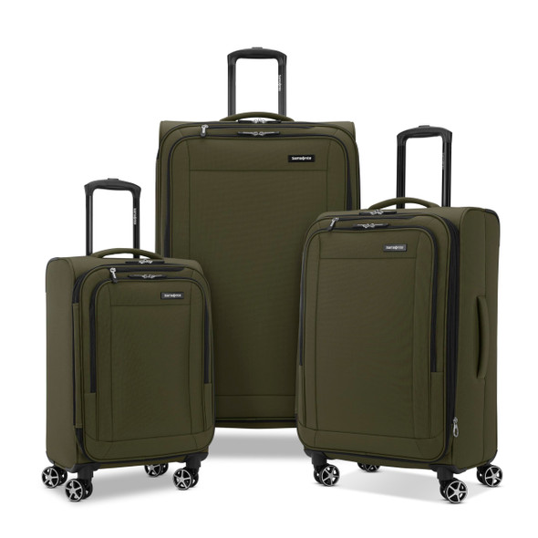 Samsonite Saire LTE Softside Expandable Luggage with Spinners 3PC Olive Green New