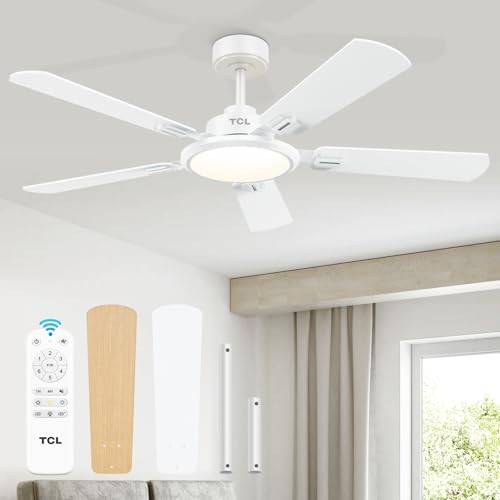 TCL Ceiling Fans with Lights, 52 Inch Ceiling Fan with Light, HFS2-60H0BADWD-00