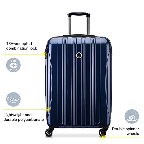 DELSY Paris Helium Aero Hardside Expandable Luggage Spinner Wheels Blue Cobalt New