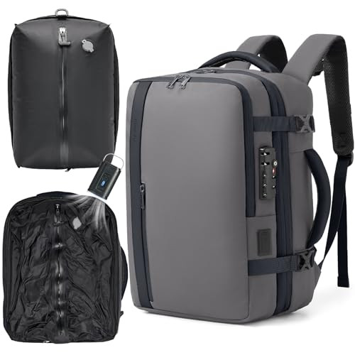 FANWOLI VACUUM TRAVEL BACKPACK CARRY ON LUGGAGE WITH TSA LOCK & ANTI - GREY New