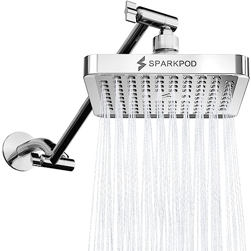 SPARKPOD SQUARE RAIN SHOWER HEAD - 6" SQUARE - CHROME