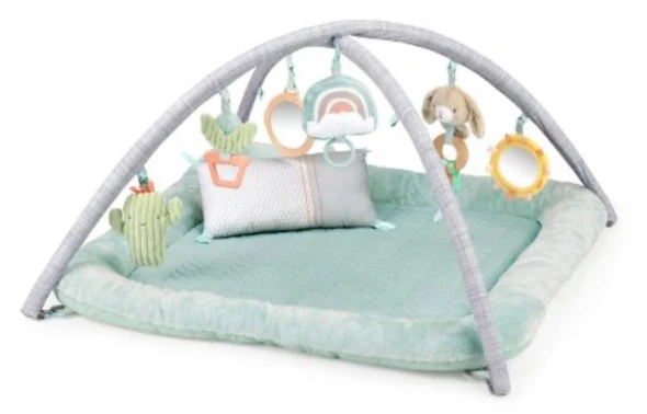 INGENUITY CALM SPRINGS PLUSH ACTIVITY GYM BABY ULTRA-SOFT PREMIUM MAT - GREEN