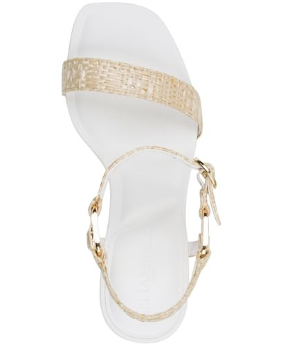 KL257921 WOMEN'S CYBIL EVENING ANKLE STRAP DRESS HEEL SIZE 8.5 NAT/WHITE