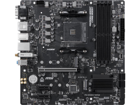 MSI PRO B550M-P WIFI6E AM4 AMD B550 Micro ATX Motherboard - DDR4 4400+, PCIe