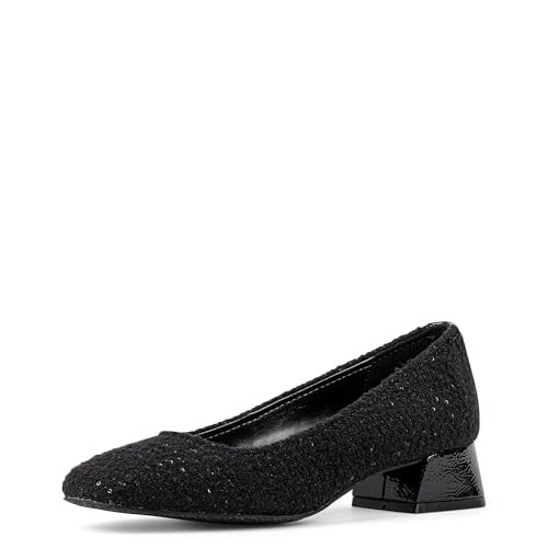 DYLAN SHOES WOMEN’S 1.3” BLOCK HEEL SHOES VOLT BLACK/BOUCLE SIZE 7 New