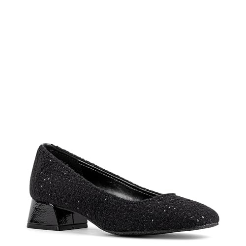 DYLAN SHOES WOMEN’S 1.3” BLOCK HEEL SHOES VOLT BLACK/BOUCLE SIZE 7 New