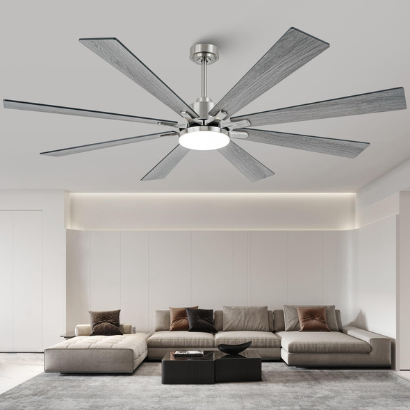 VACZON 72" Ceiling Fans Remote Lights Dimmable Reversible DC Motor - Nickel Wood