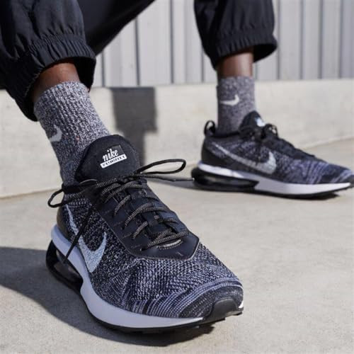 NIKE AIR MAX FLYKNIT RACER SHOES - SIZE: MEN 12.5 - BLACK/WHITE