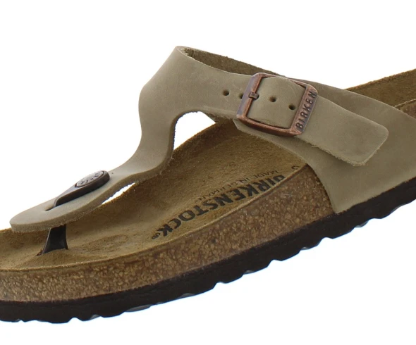 BIRKENSTOCK GIZEH OILED LEATHER SHOES - SIZE: MEN 8 WOMEN 10 - TOBACCO BROWN New