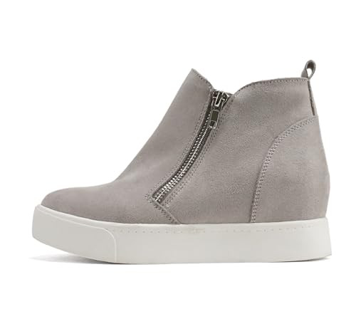 SODA TAYLOR HIDDEN WEDGE SOLE BOOTIES ANKLE HEELS SHOES SIZE 8 - GRAY