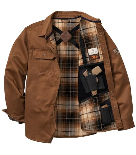 LEGENDARY WHITETAILS CONCEAL CARRY CCW SHIRT JACKET WAXED MEN L - BARLEY