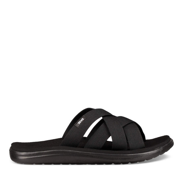 TEVA VOYA SLIDE WOMEN'S VEGAN STRAPPY SANDAL BLACK SIZE 8 New
