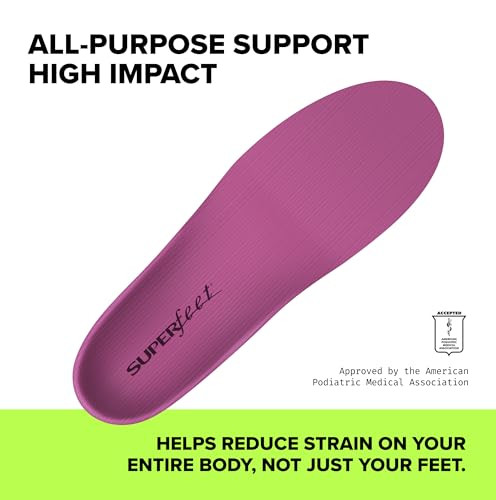 SUPERFEET ALL-PURPOSE HIGH IMPACT SUPPORT INSOLES (BERRY) WOMEN 6.5-8