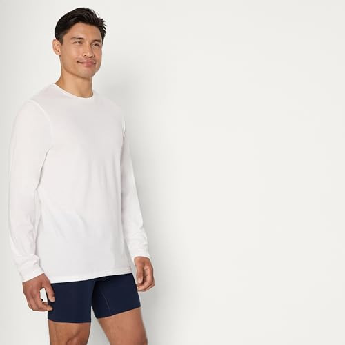 AMAZON ESSENTIALS MENS SLIM FIT COTTON CREW NECK UNDER SHIRTS 6 PACK WHITE XXL