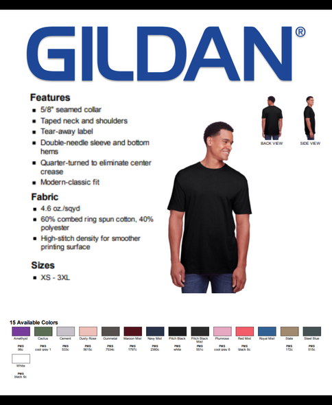 G670 Gildan Men's Softstyle CVC T-Shirt New