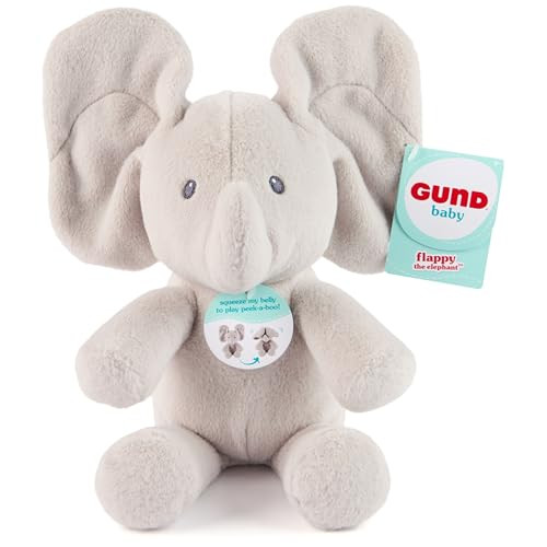 GUND 5" Baby Peek-a-Boo Flappy Elephant Plush Stuffed Animal 6071301 - Gray New