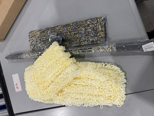 CAMPANELLI EASYGLIDE MICROFIBER WET & DRY MOP SET - YELLOW/BLACK FLORAL PAISLEY New