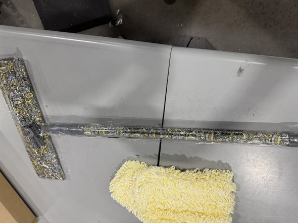CAMPANELLI EASYGLIDE MICROFIBER WET & DRY MOP SET - YELLOW/BLACK FLORAL PAISLEY New