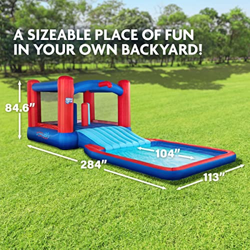 Sunny & Fun Slide N’ Splash Bounce House Inflatable Water Slide Park