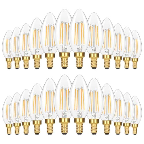 GoBright 24-Pack Dimmable E12 Candelabra Light Bulbs 60 Watt Equivalent