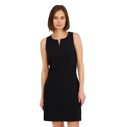SPYDER WOMEN'S CREPE TEXTURED STRETCH RIPSTOP SLEEVELESS DRESS - SIZE L - BLACK New
