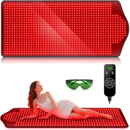 VICONOR RED LIGHT THERAPY FOR BODY, INFRARED, 73"X 32" RED-LIGHT MAT - BLACK