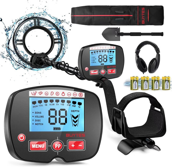 Buytes Metal Detector for Adults, Higher Accuracy, DSP Chip, GC-1071 - Black New