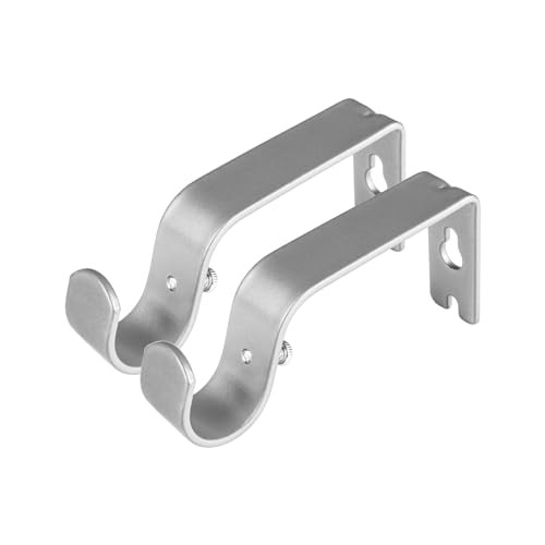 KAMANINA Curtain Rods Drapery Rod Brackets, Set of 2, Antique Silver