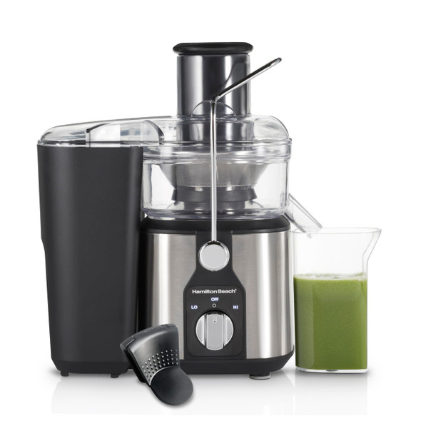 HAMILTON BEACH EASY CLEAN JUICE EXTRACTOR, 3" CHUTE, R67870 - STAINLESS STEEL