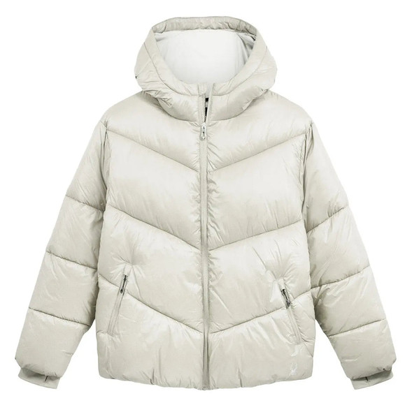 SPYDER WOMEN'S SUPER PUFF JACKET - SIZE: WOMEN L - MOONBEAM