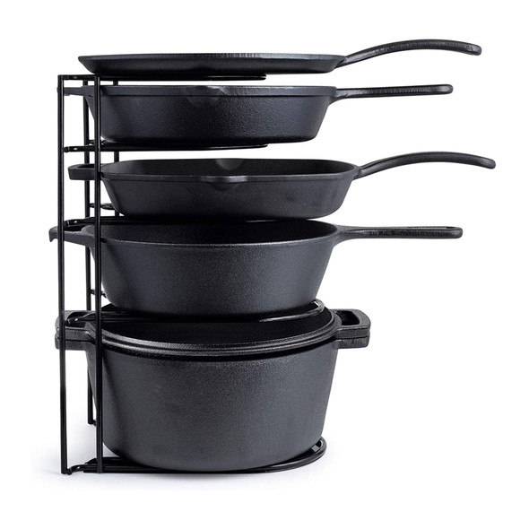 CUISINEL HEAVY DUTY POTS AND PANS ORGANIZER - EXTRA LARGE 5-TIER RACK - BLACK