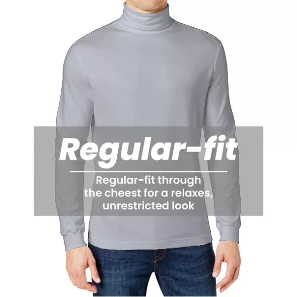 GALAXY BY HARVIC MEN'S LONG SLEEVE TURTLE NECK T-SHIRT - SIZE XL - HEATHER GRAY