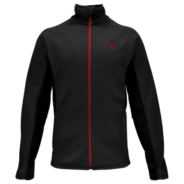 SPYDER CONSTANT FULL ZIP FLEECE JACKET - SIZE: MEN L - BLACK/RED New