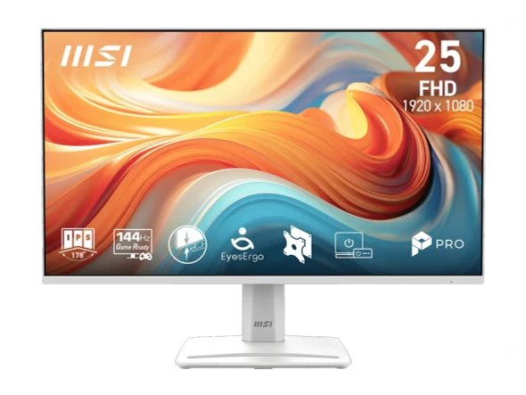 MSI PRO MP251W E14A 25" IPS FHD Monitor - 144Hz, Adaptive-Sync, HDR Ready, VESA