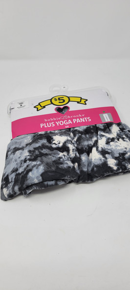 BOBBIE BROOKS PLUS SIZE YOGA PANTS - SIZE: WOMEN 3XL - BLUE/BLACK/WHITE