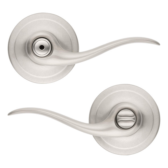 Kwikset Tustin Interior Privacy Door Handle with Lock, Door Lever - Satin Nickel New